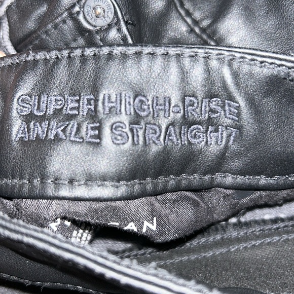 American Eagle Super High Rise Black Ankle Straight Jeans size 14 LONG - Picture 6 of 6